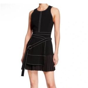 CINQ A SEPT Carver Sleeveless Pleated Dress with Belt SzO Listed $425